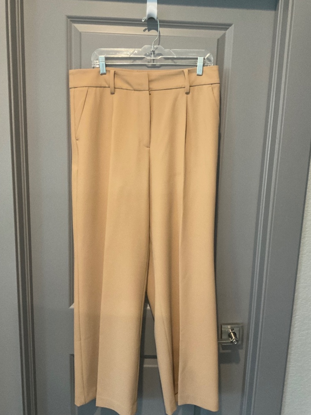 Talbots high-waisted, wide leg camel colored pants